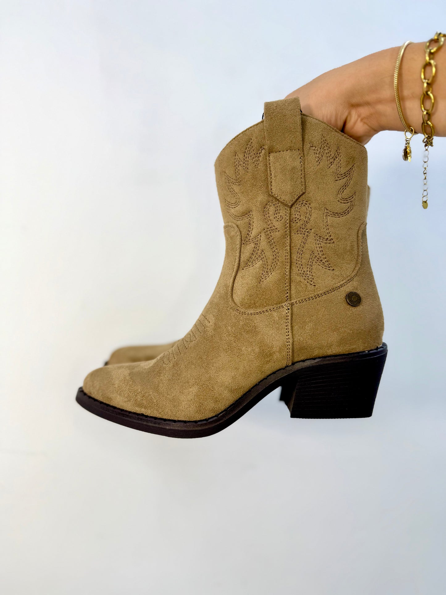 Botas Cowboy Beige Bajas esUnic