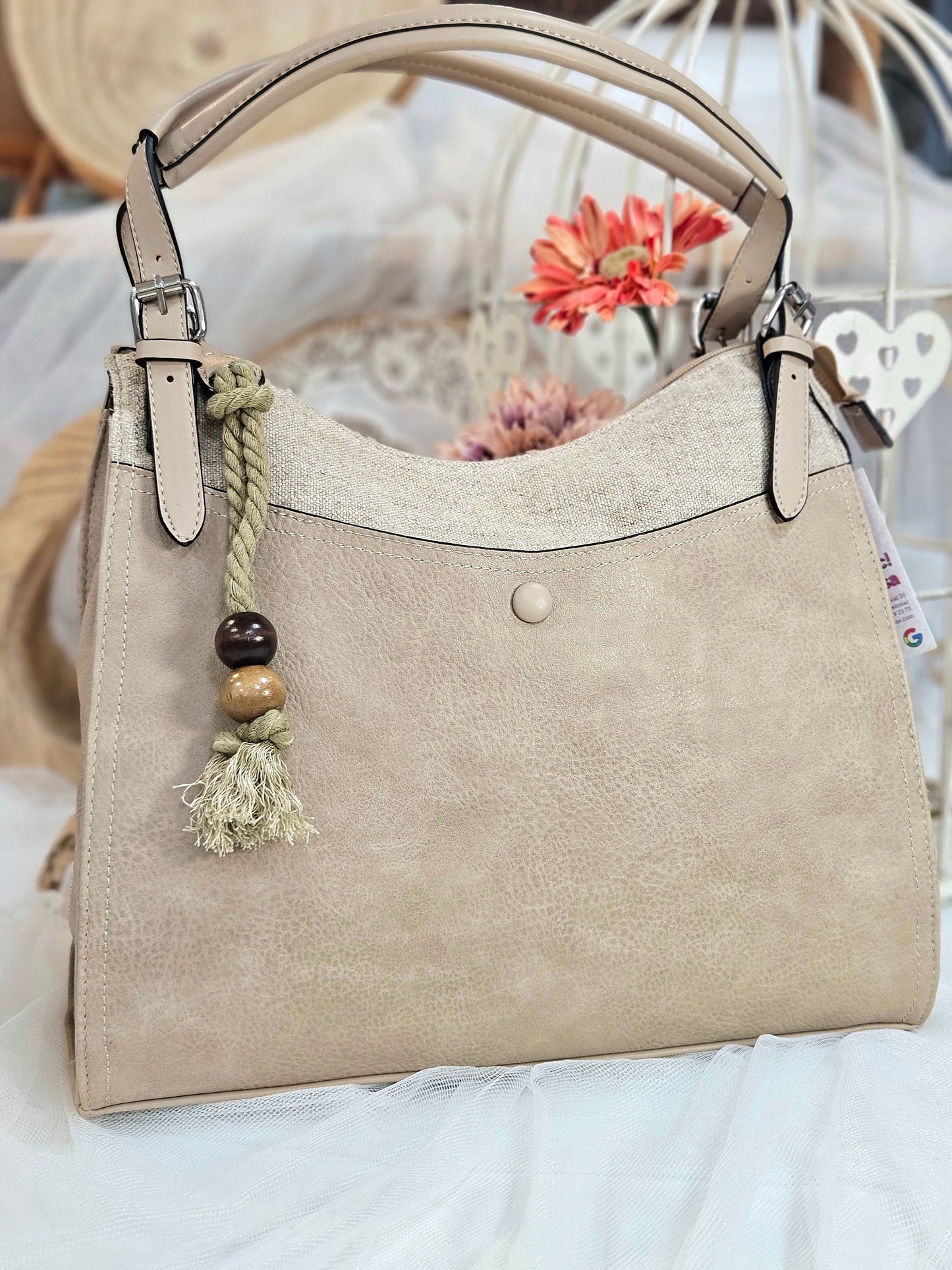 Bolso Lino Combinado Trendy