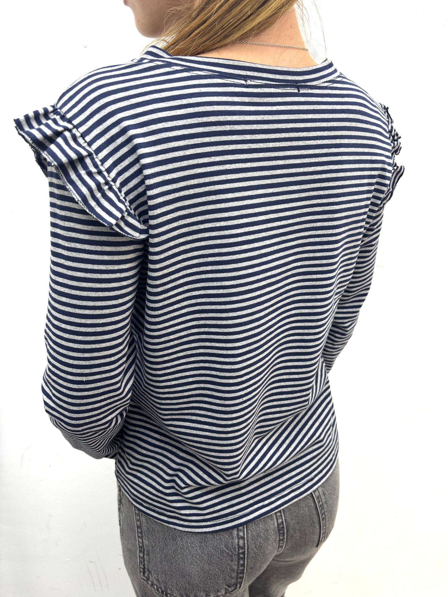 Camiseta de rayas con volantes Yesitex