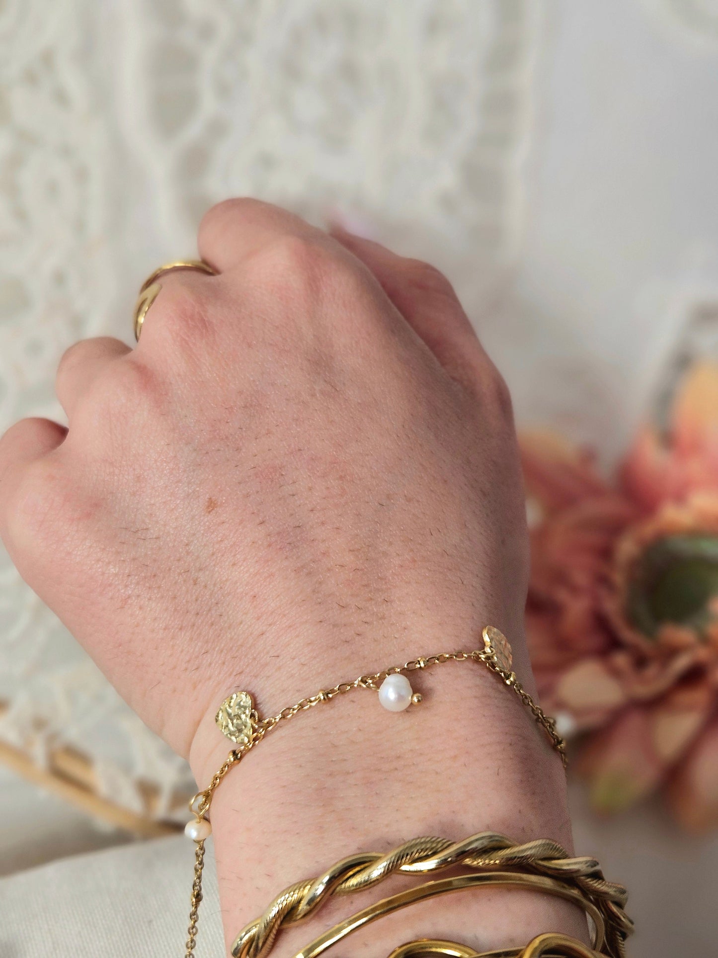 Pulsera Corazón y Perla Only one