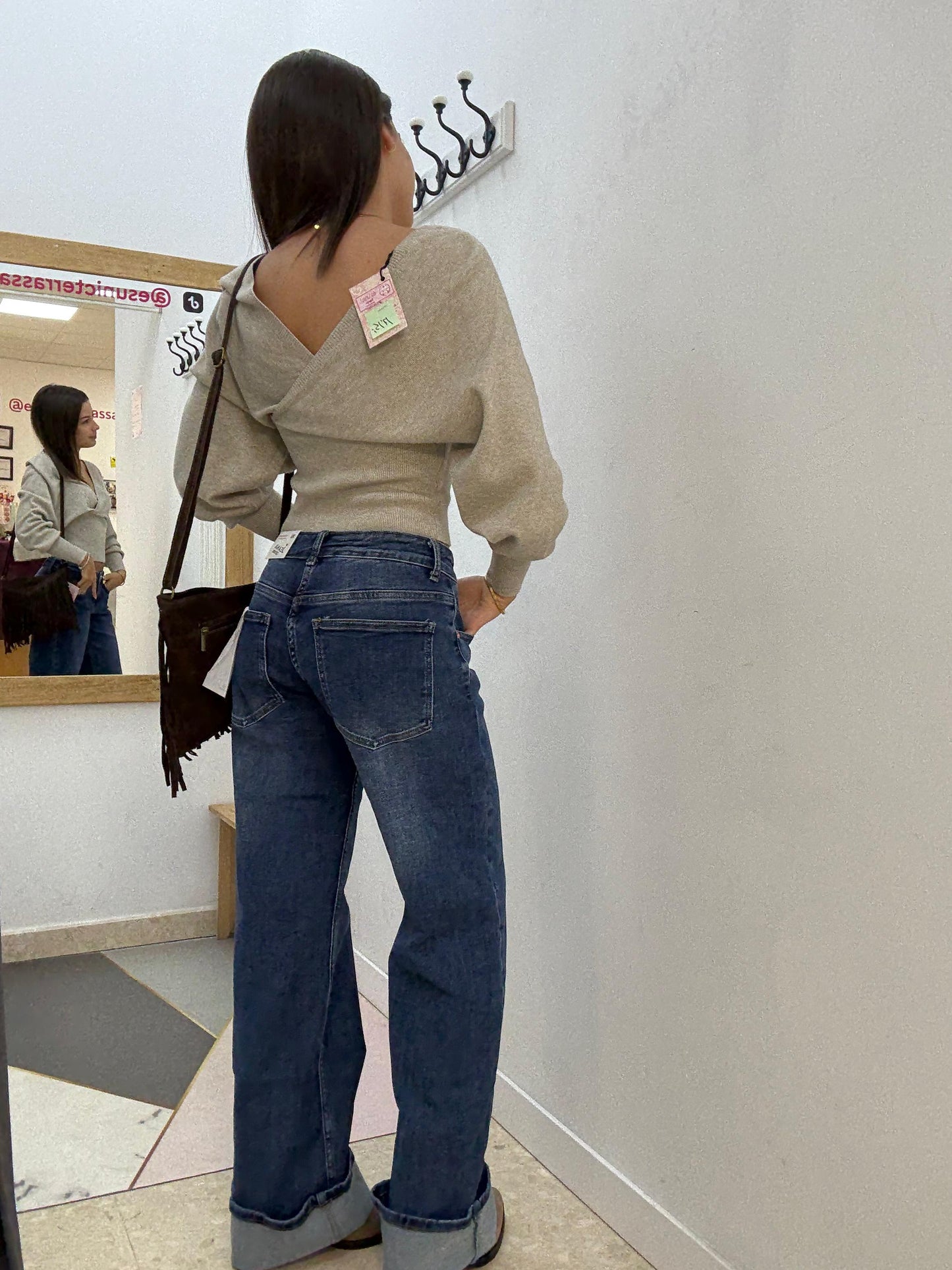 Pantalón Tejano de Tiro Bajo esUnic