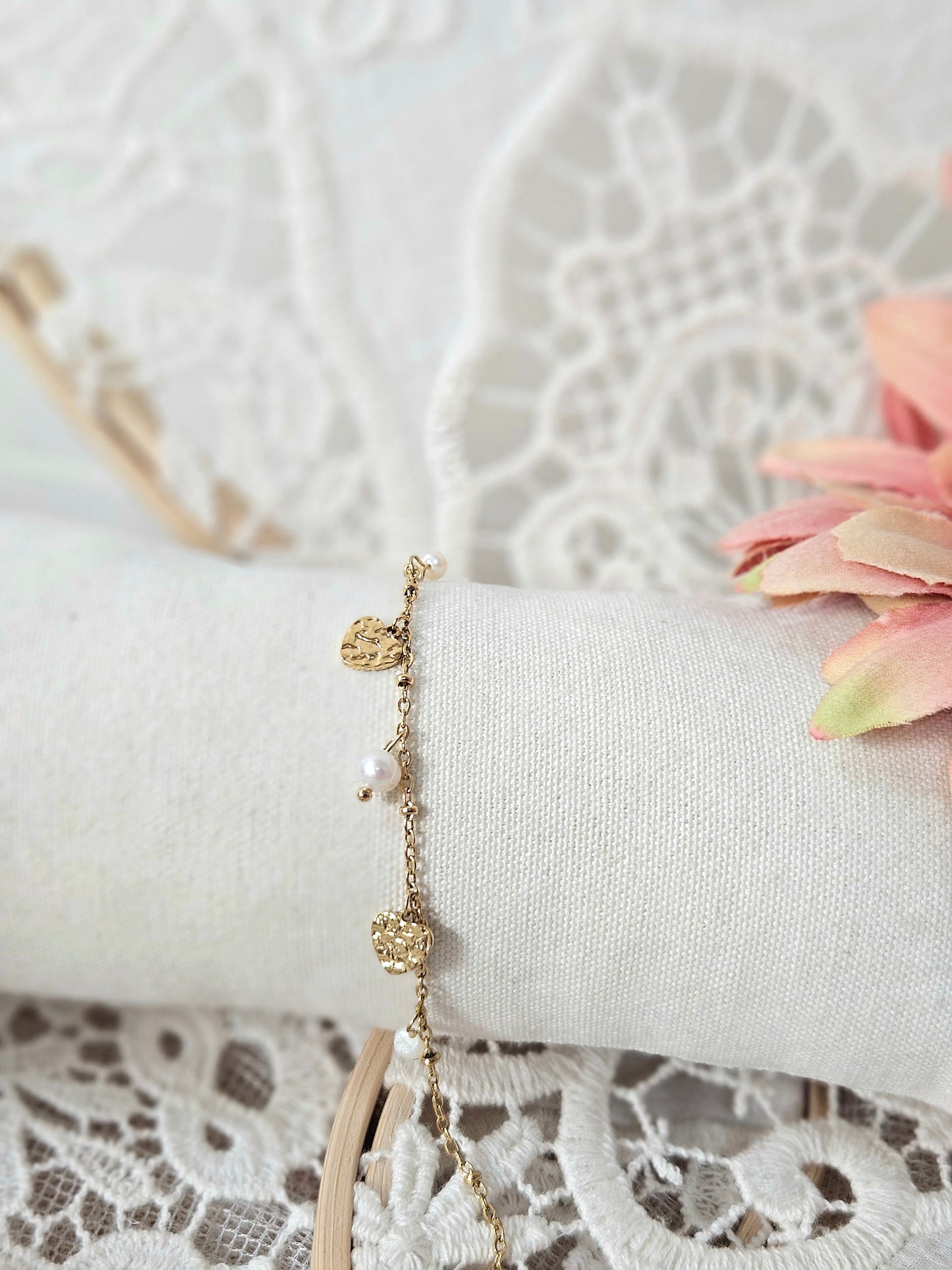 Pulsera Corazón y Perla Only one