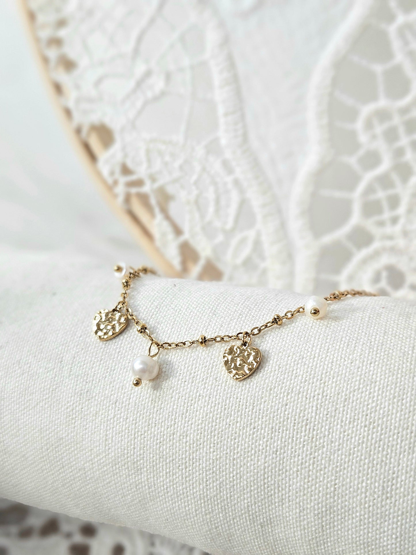 Pulsera Corazón y Perla Only one