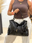 Bolso Hobo Negro con Cinturón Celian