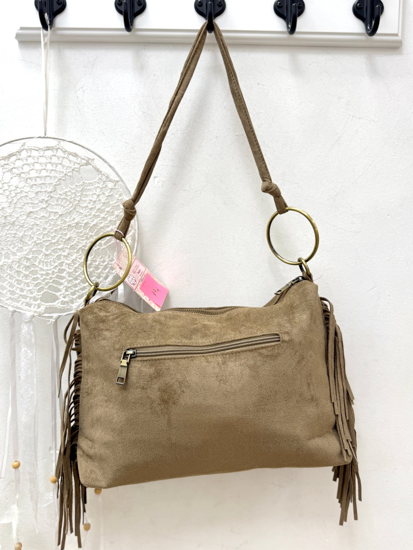 Bolso Hobo Ante con Flecos Celian