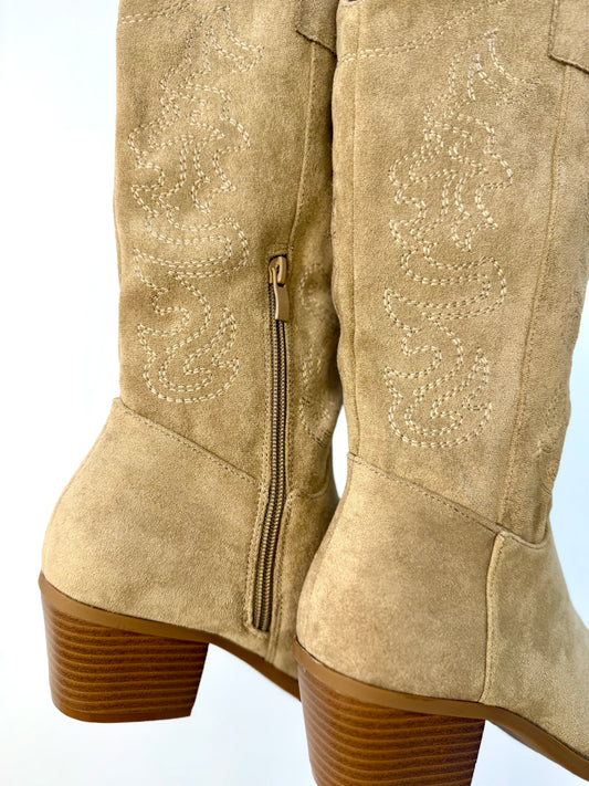 Botas Cowboy Beige Altas esUnic