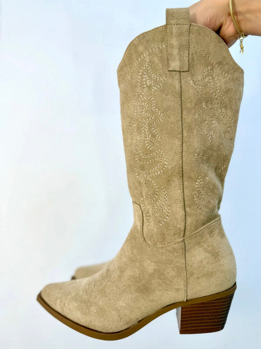 Botas Cowboy Beige Altas esUnic