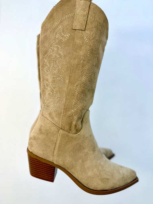 Botas Cowboy Beige Altas esUnic