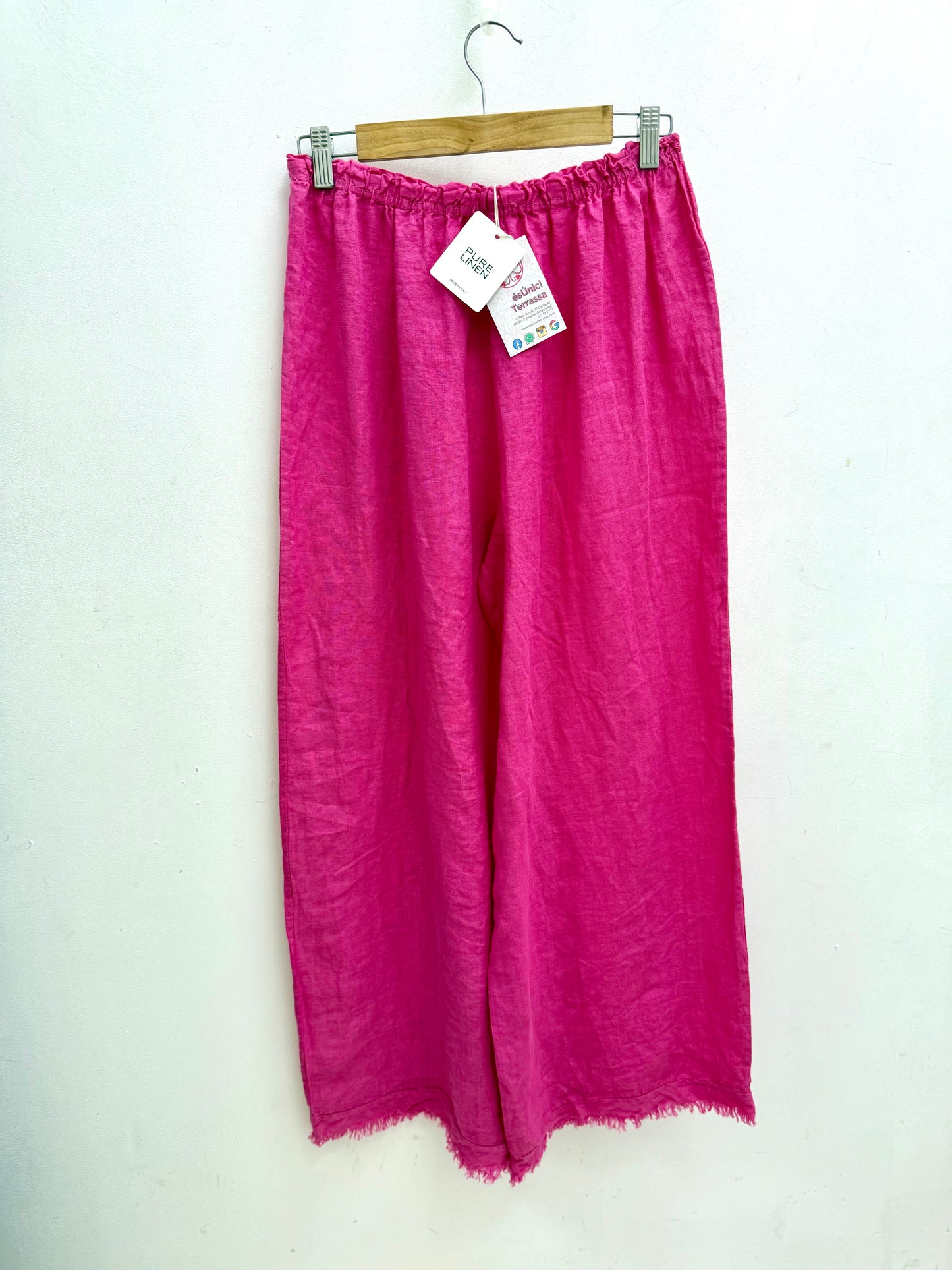 Pantalón de Lino Fuscia esUnic