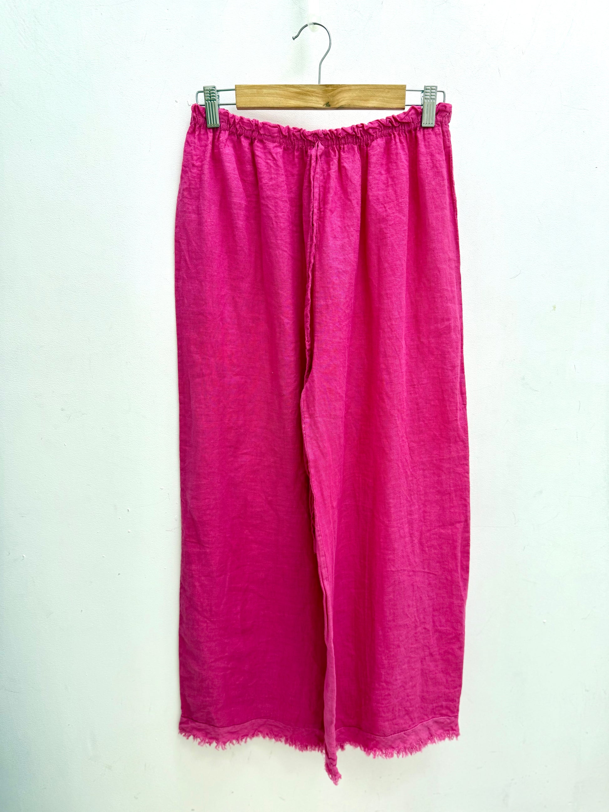 Pantalón de Lino Fuscia esUnic