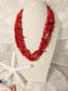 Collar Coral Rojo Tres Toa