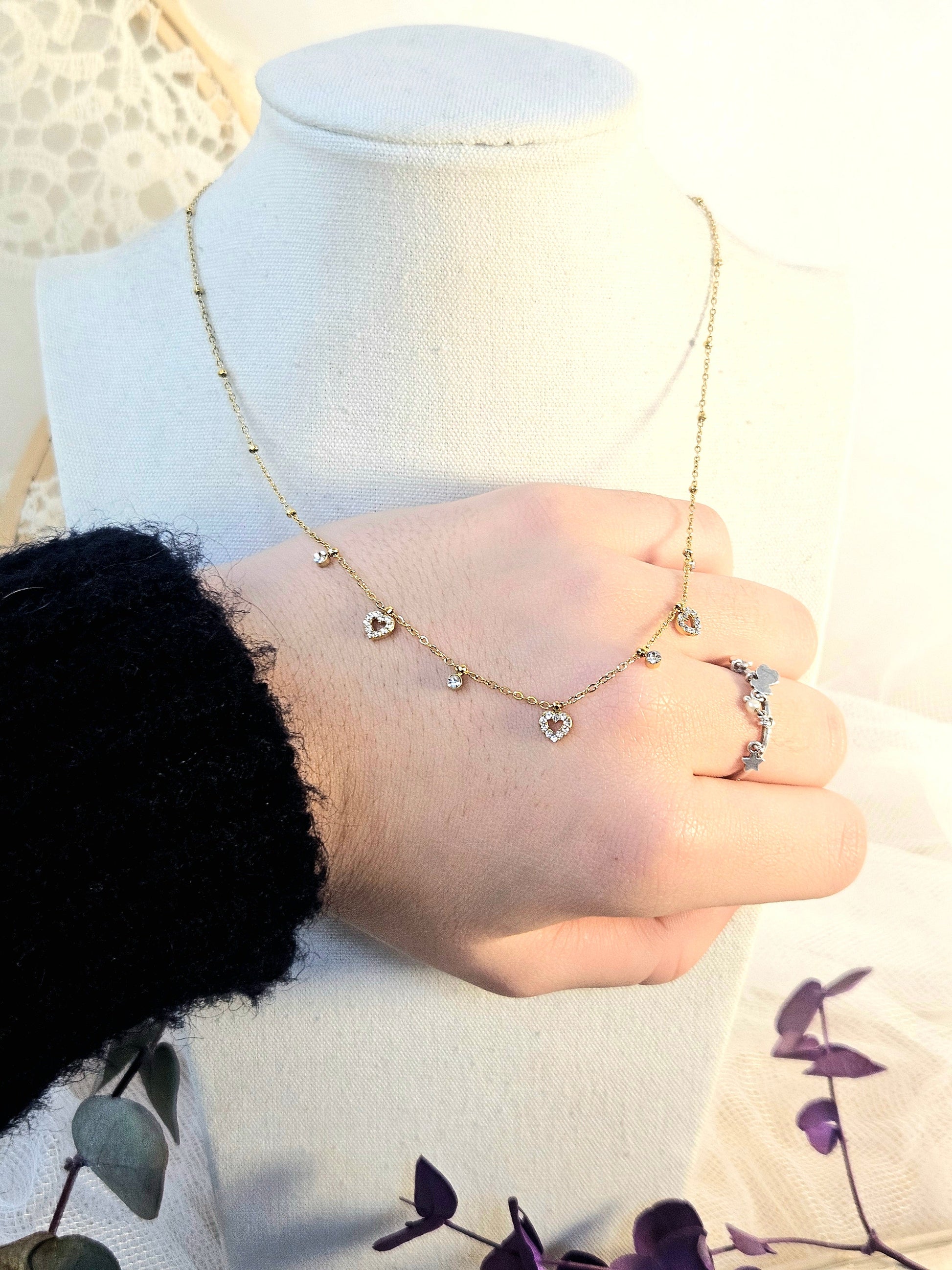 Collar Tres corazones Toa