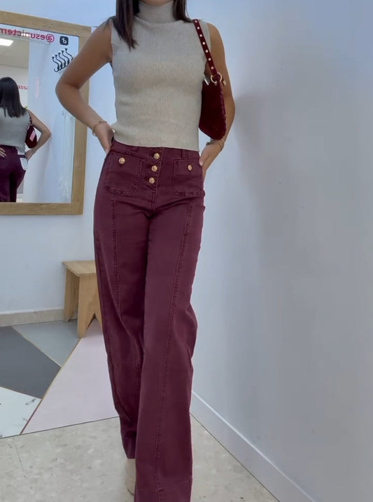 Pantalón Tejano Granate esUnic