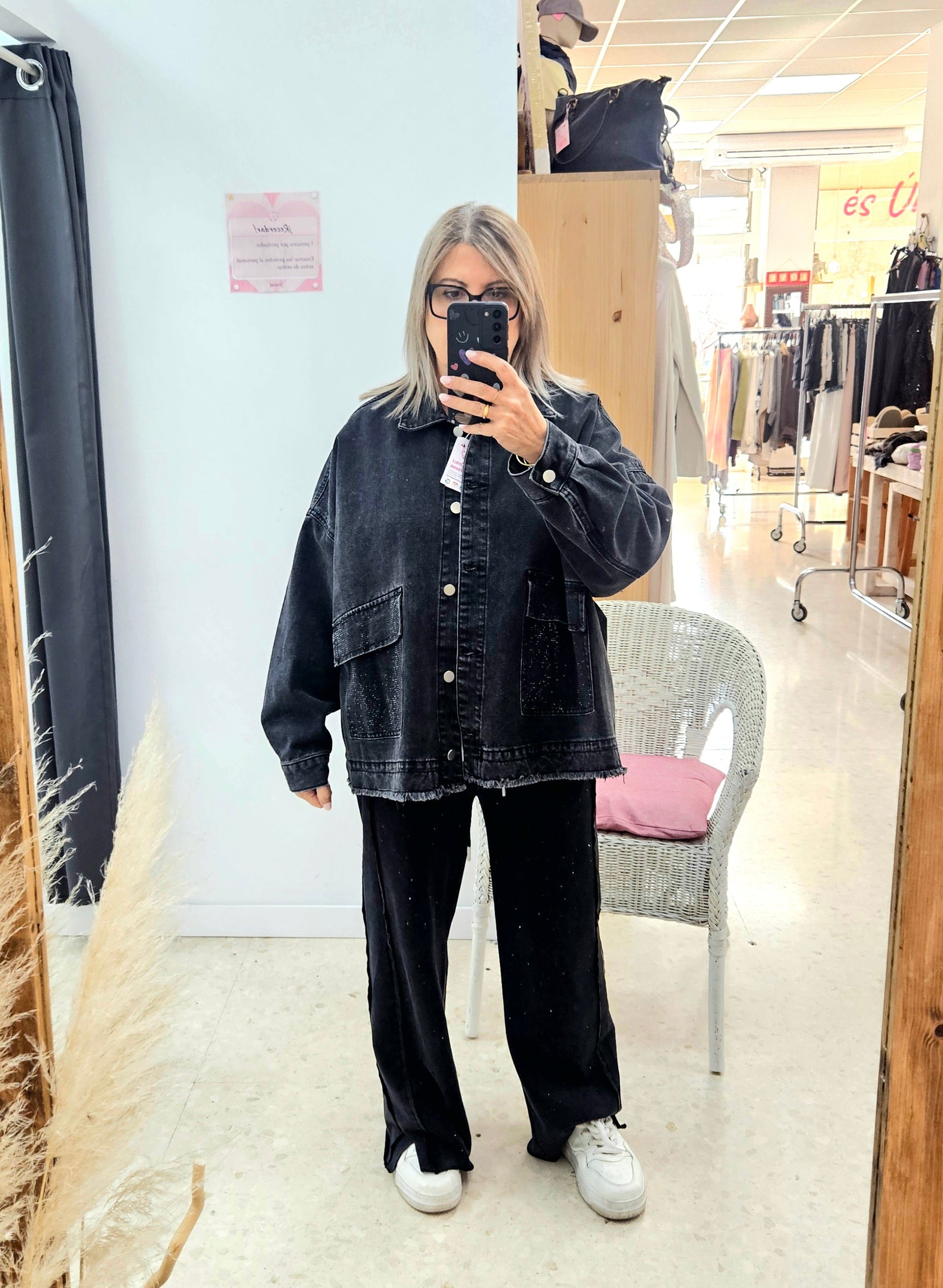 Chaqueta tejana brillo Melody