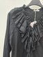 Blusa Negra Con Volantes esUnic