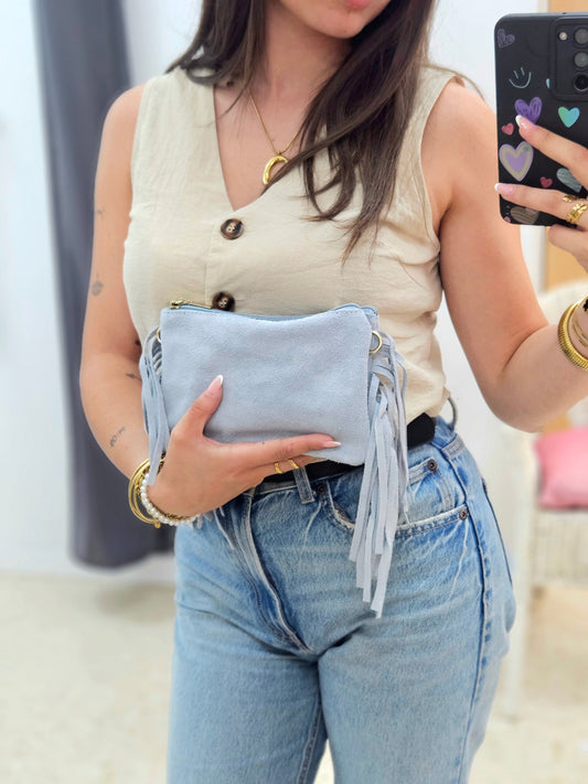 Bolso Piel Azul Celeste esUnic