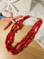 Collar Coral Rojo Tres Toa