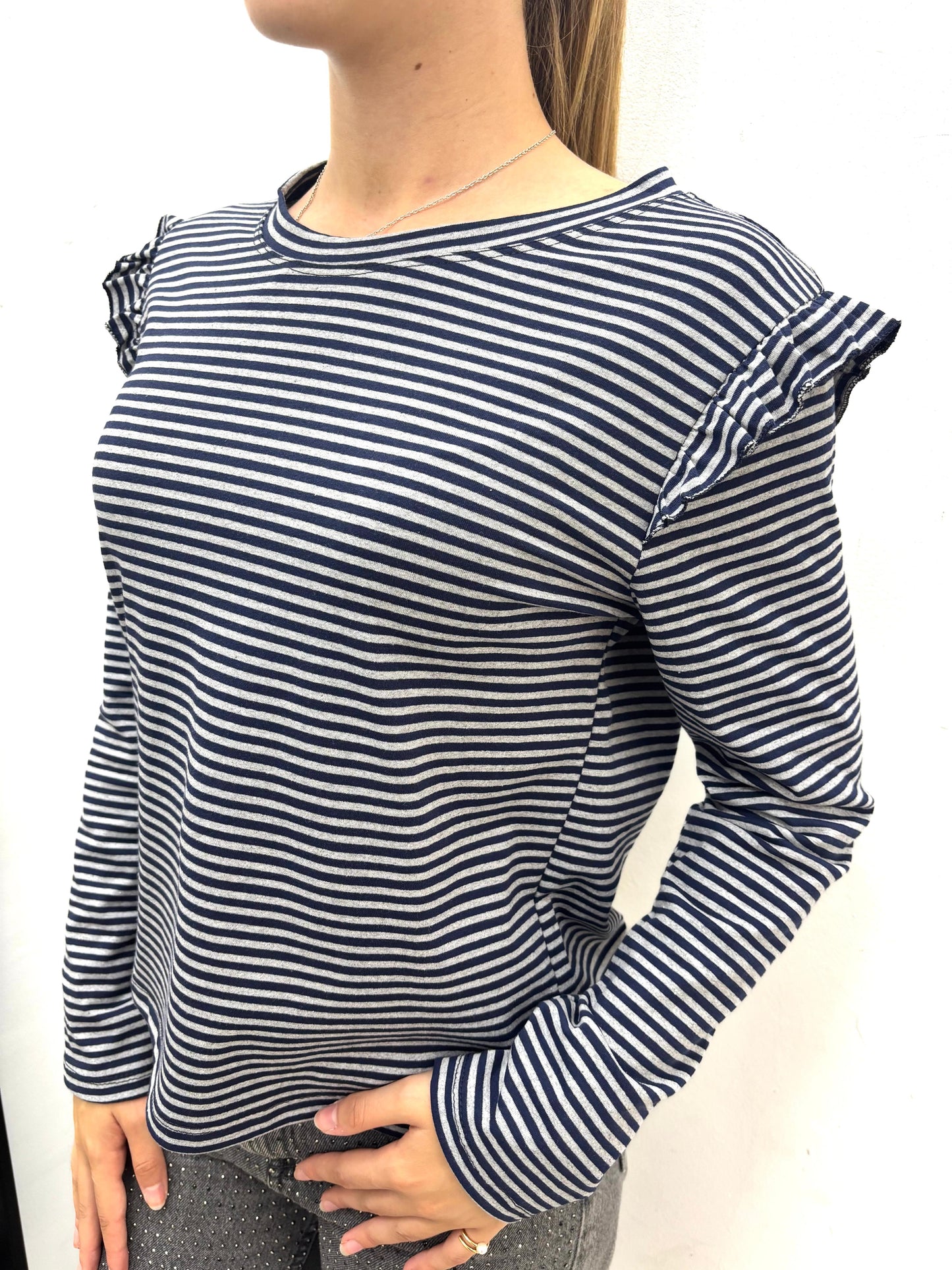 Camiseta de rayas con volantes Yesitex