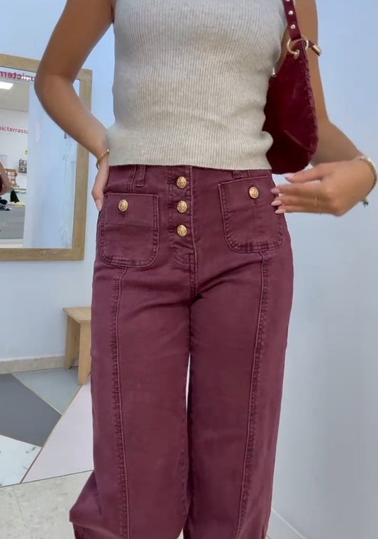 Pantalón Tejano Granate esUnic
