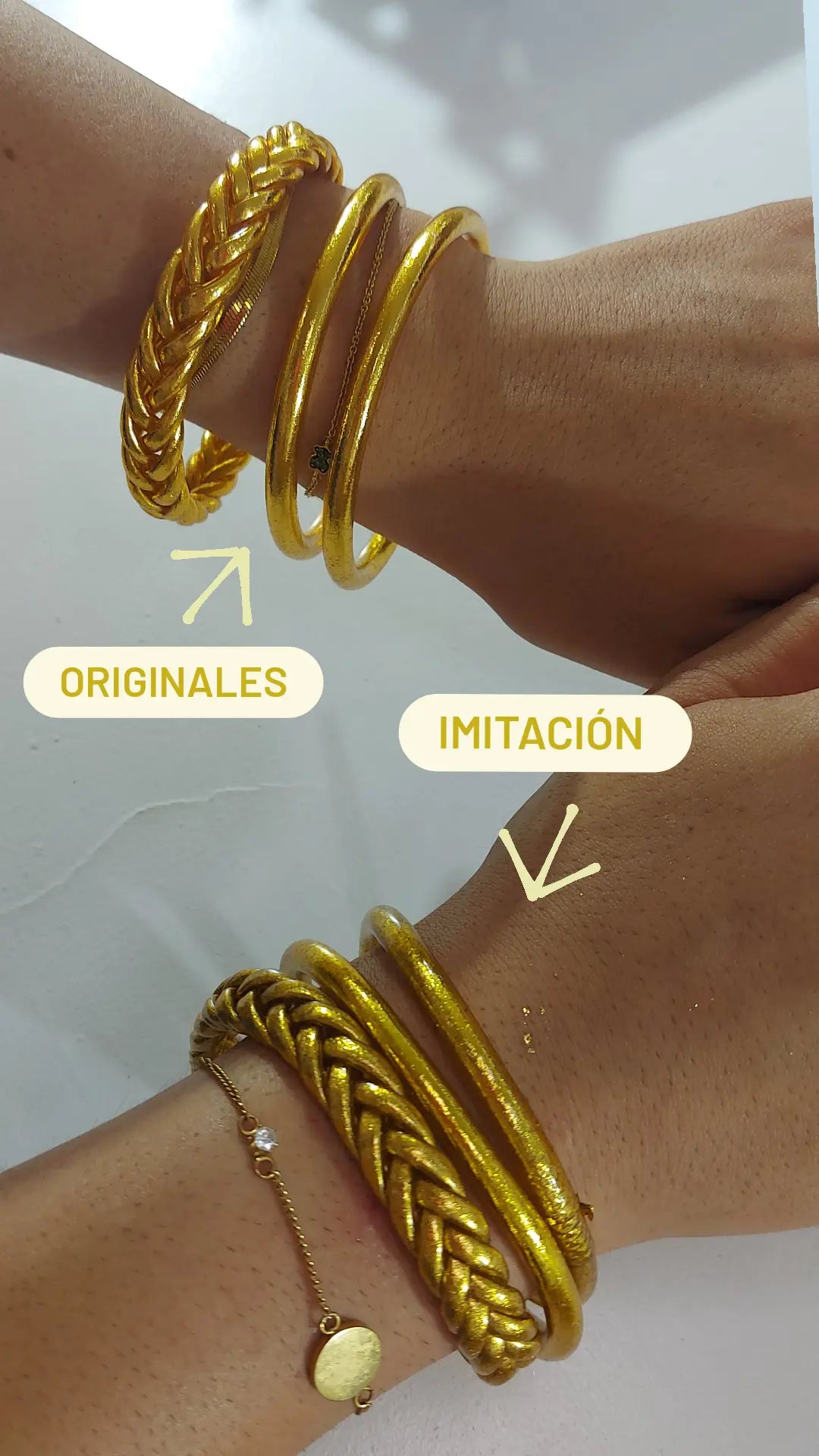 Pulsera trenzada imitación pan de oro esUnic