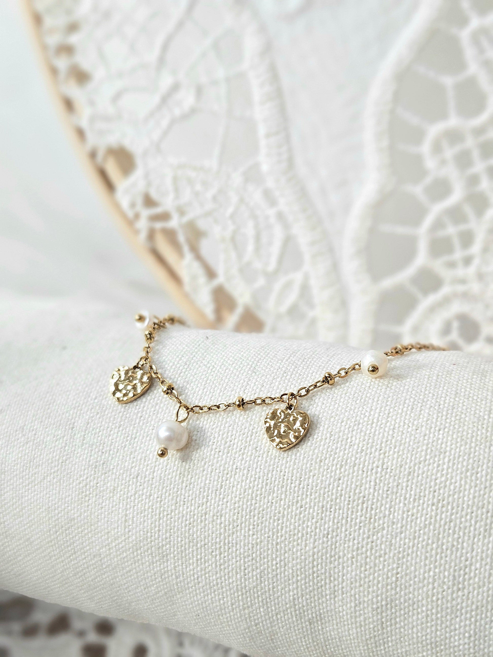 Pulsera Corazón y Perla Only one