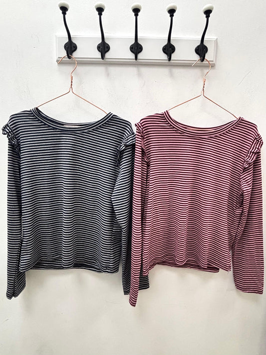 Camiseta de rayas con volantes Yesitex